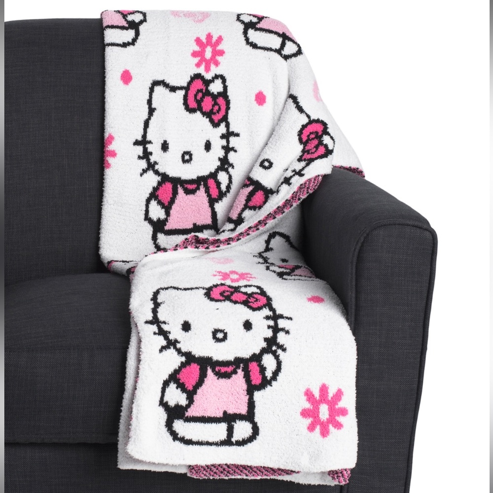 *not for sale * sold  Sherpa white daisy & bows Hello Kitty Throw Blanket